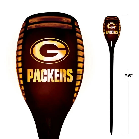 Sporticulture NFL Green Bay Packers Team LED Solar Torch Outdoor Lighting