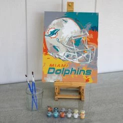 Sporticulture NFL Miami Dolphins Team Pride Paint By Number Kit Office & Stationery